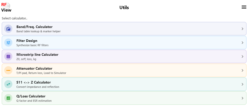 RF View Desktop — RF Utilities
