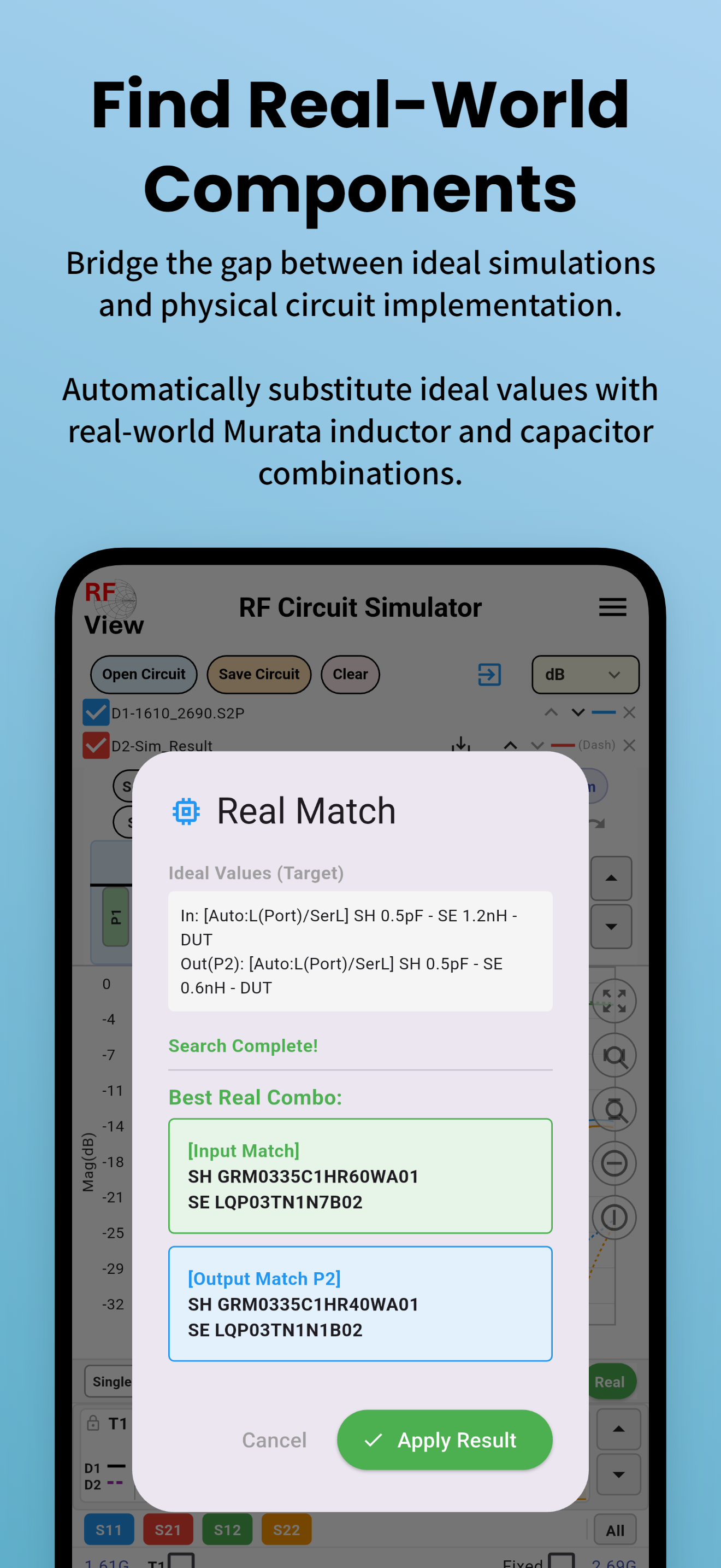 Real Component Match